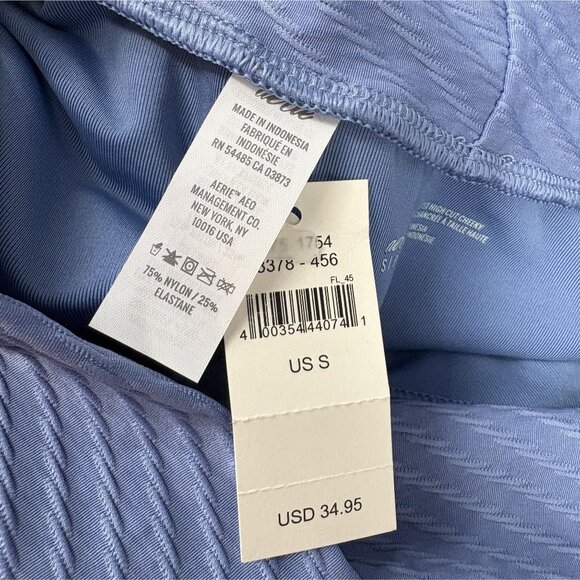 NWT Aerie Women's Floral Bikini Set Top M, Bottom S Blue High Waisted Swimwear - Picture 8 of 9